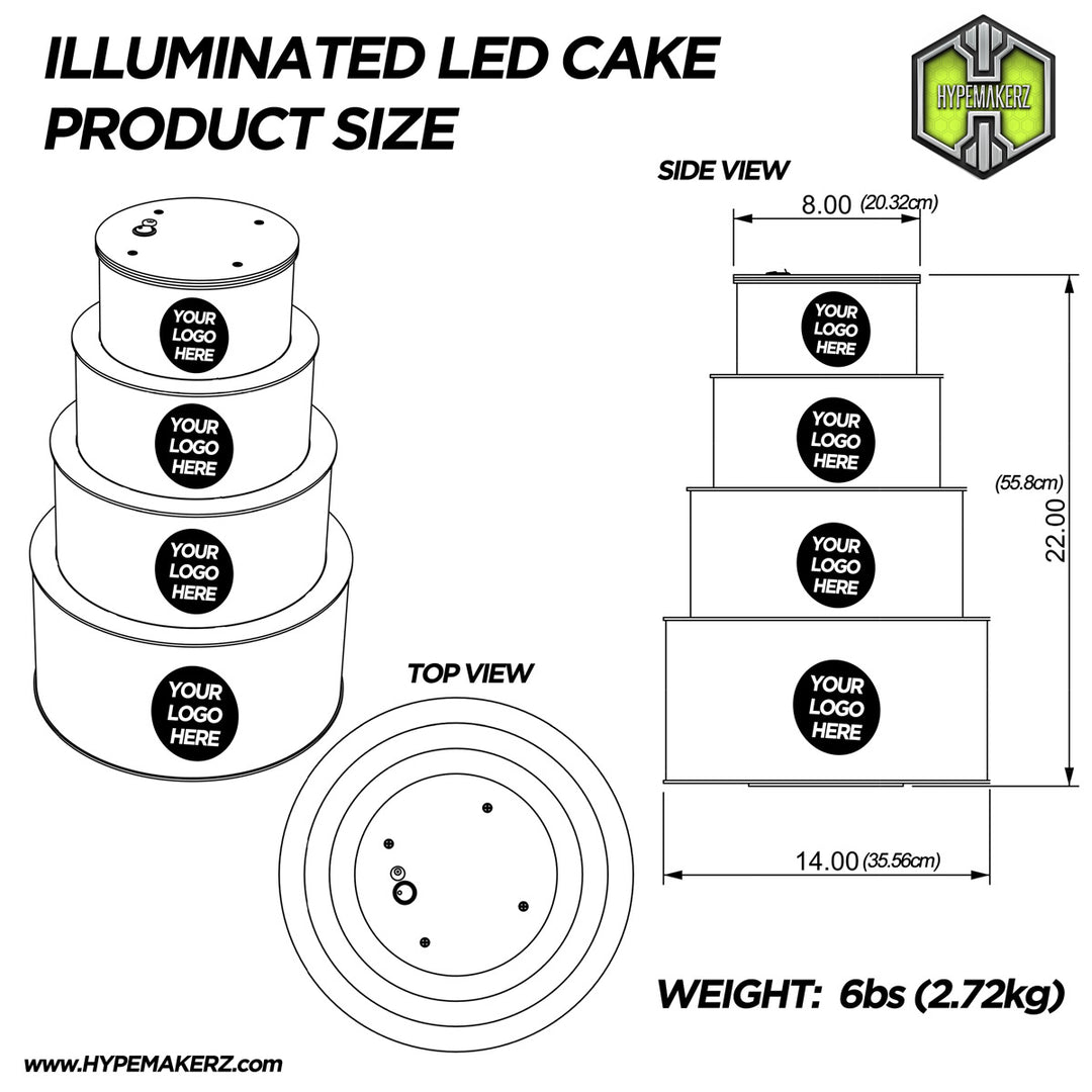 Custom Light Up LED Cake