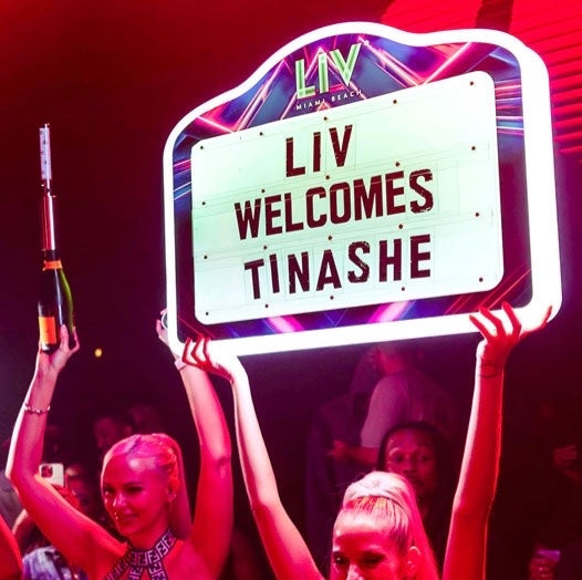 LED Marquee Message Board with a custom message at a nightclub.