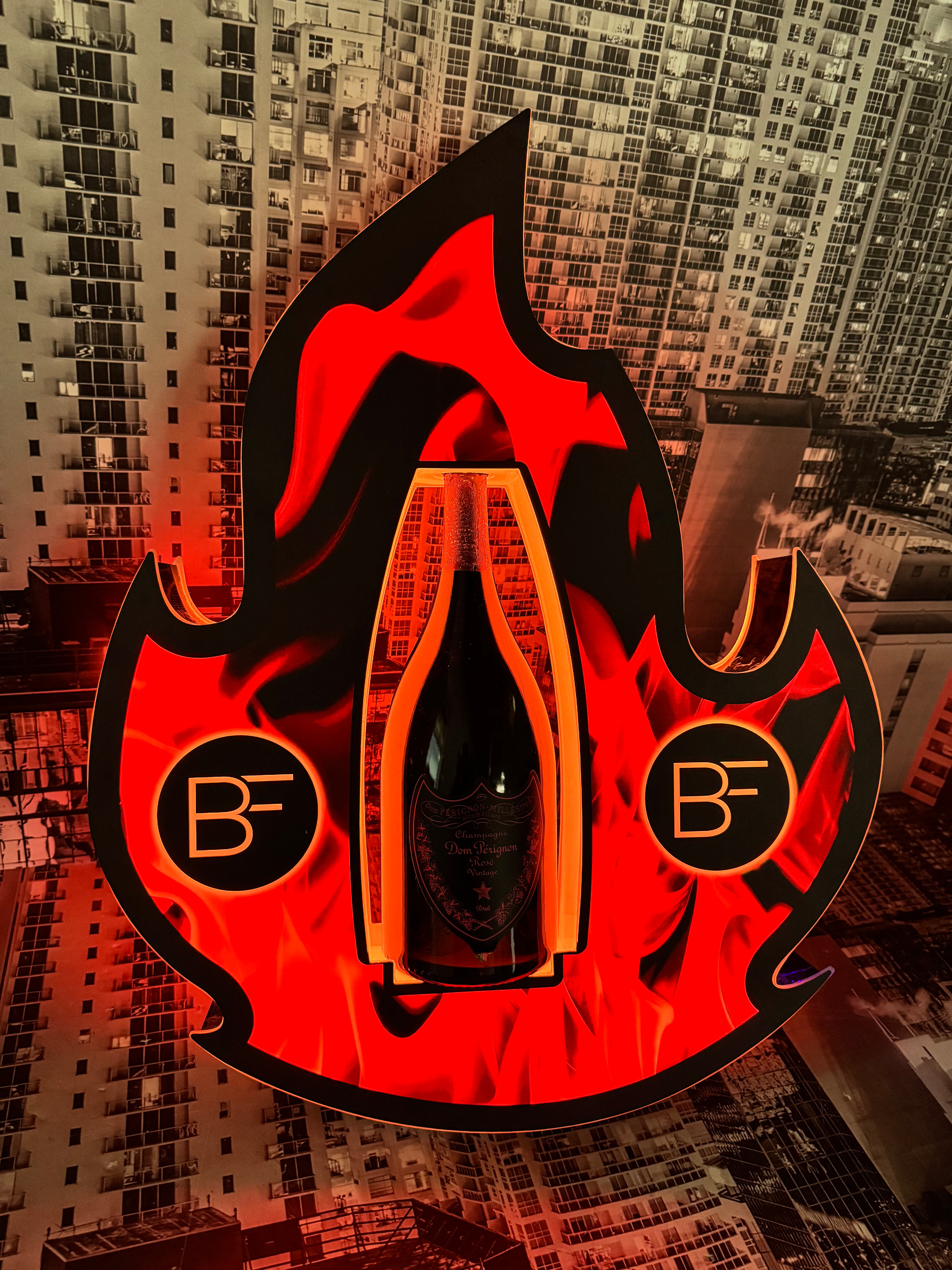 Fire Flame Emoji 🔥 Bottle Service Sign Presenter Glorifier