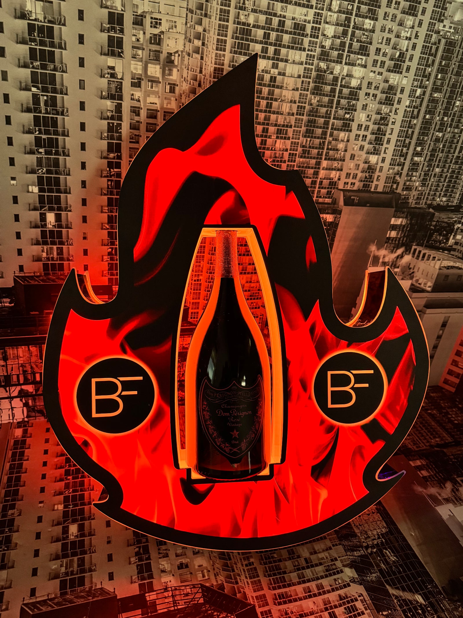 Fire Flame Emoji 🔥 Bottle Service Sign Presenter Glorifier