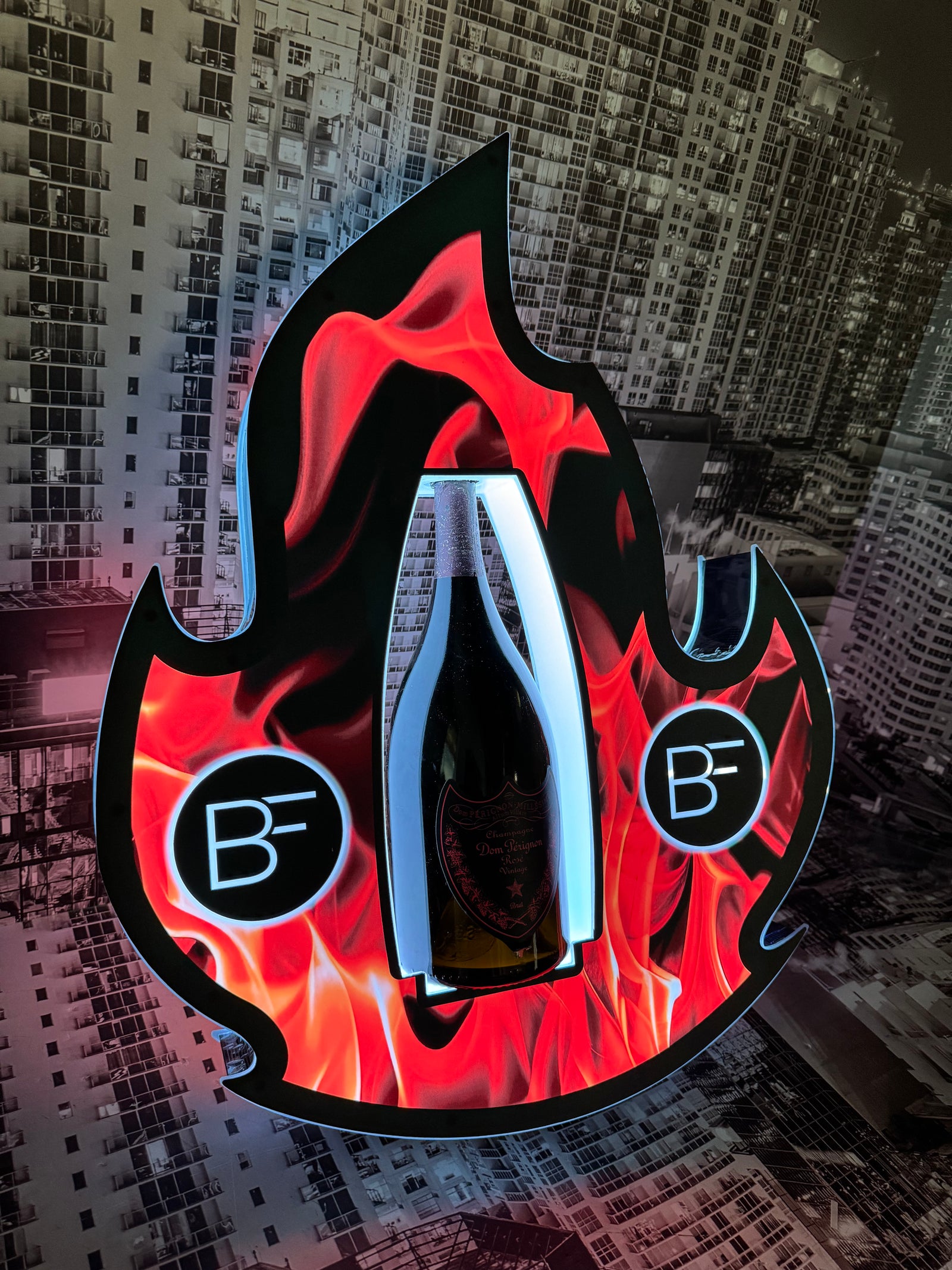 Fire Flame Emoji 🔥 Bottle Service Sign Presenter Glorifier