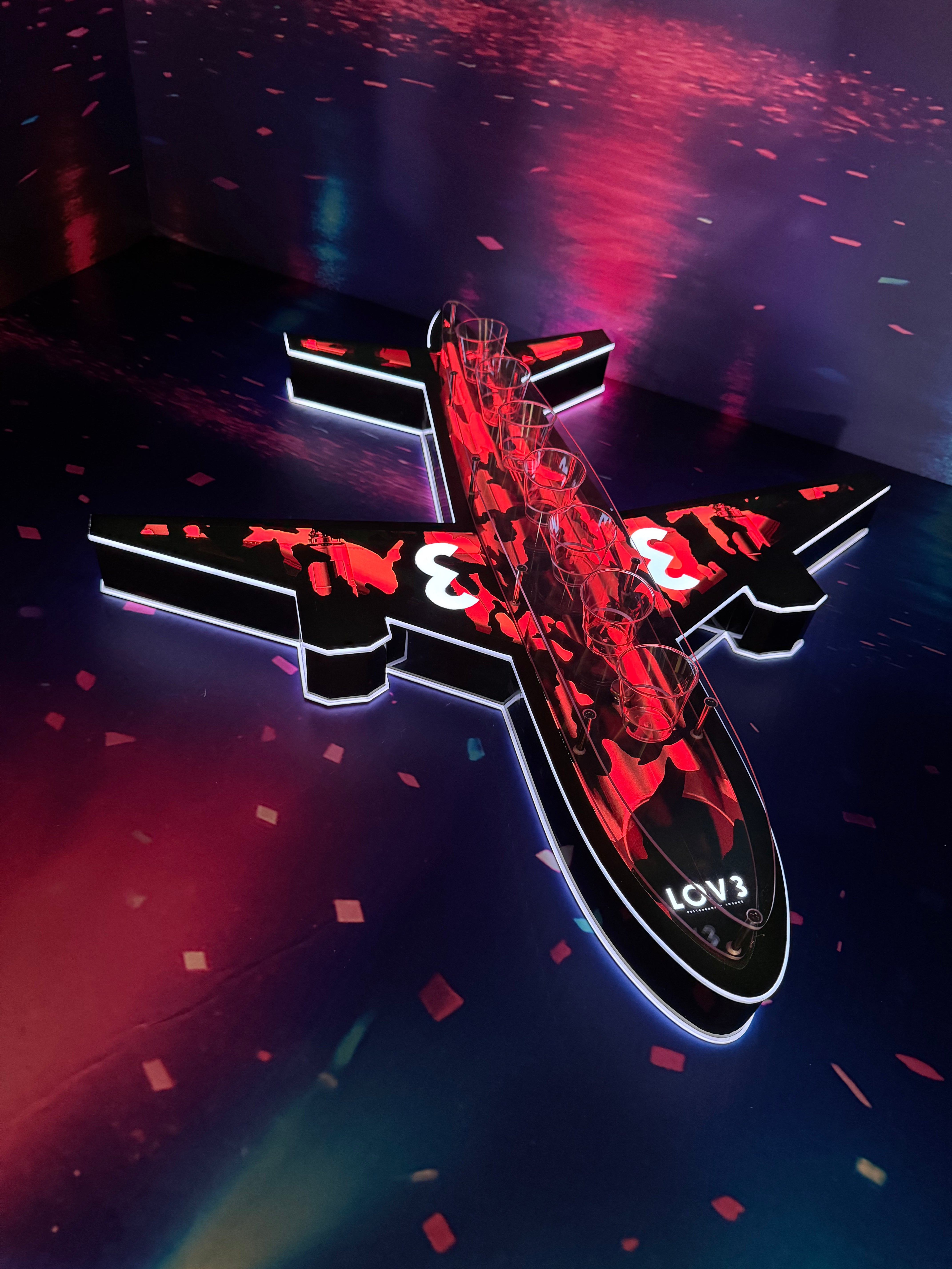 Flight Night LED Airplane Shot Tray
