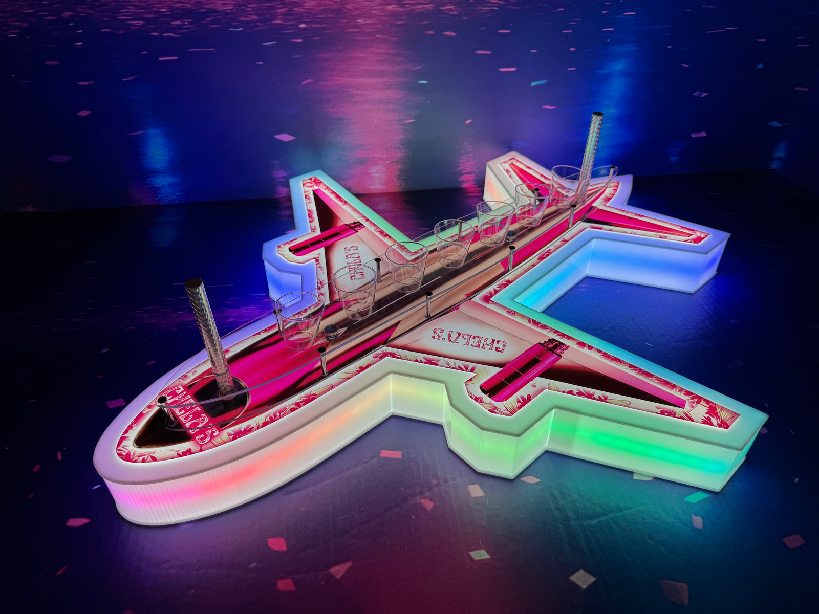 Flight Night LED Airplane Shot Tray