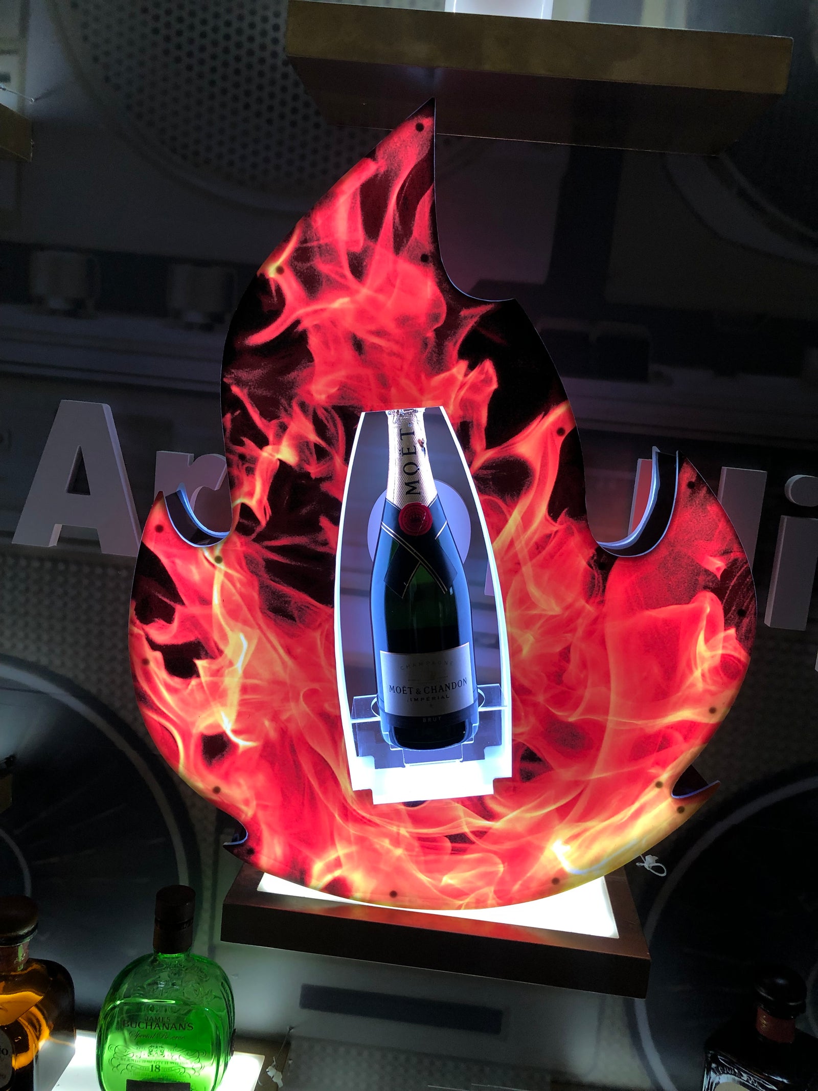 Fire Flame Emoji 🔥 Bottle Service Sign Presenter Glorifier