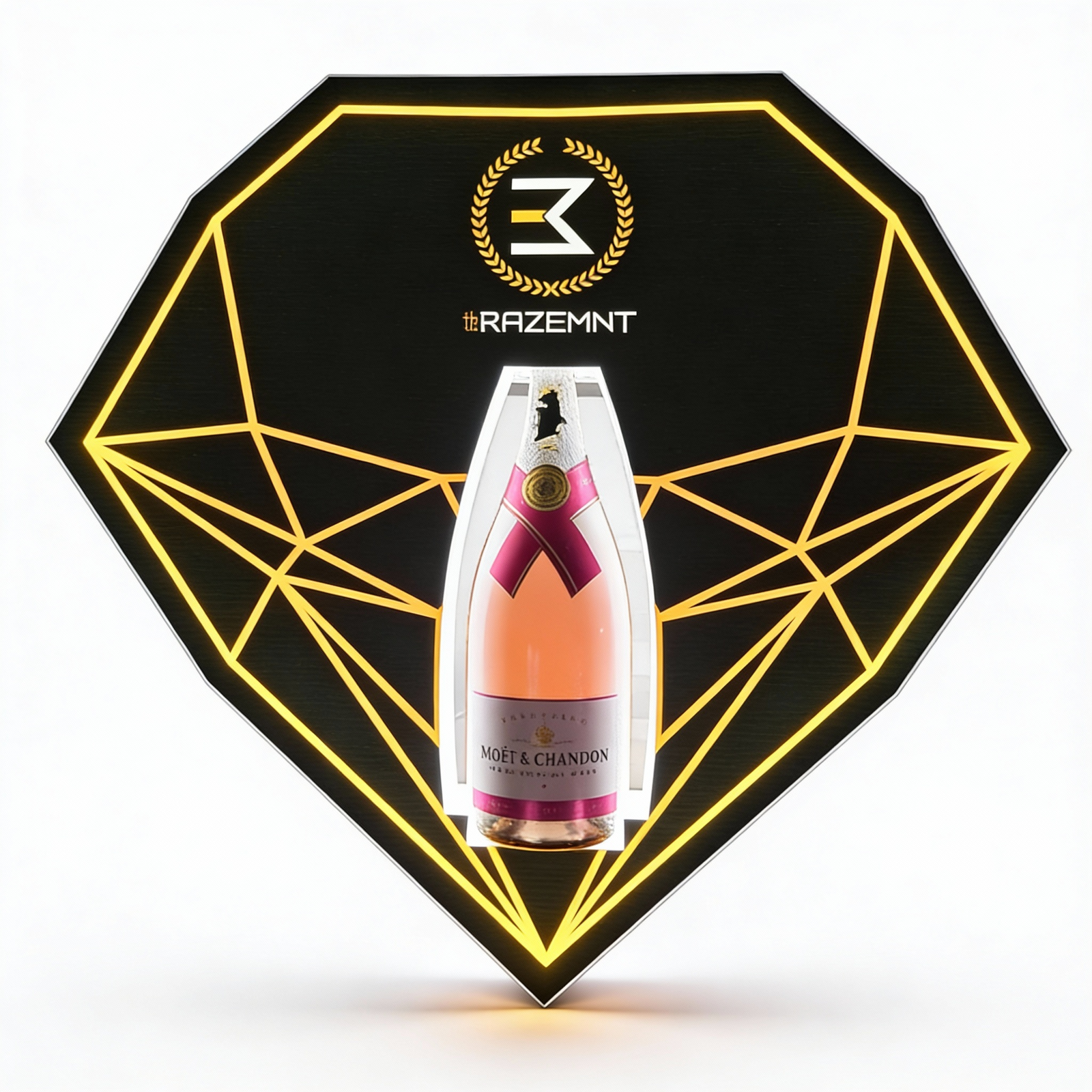 Diamond Shaped Bottle Service Sign Presenter Glorifier