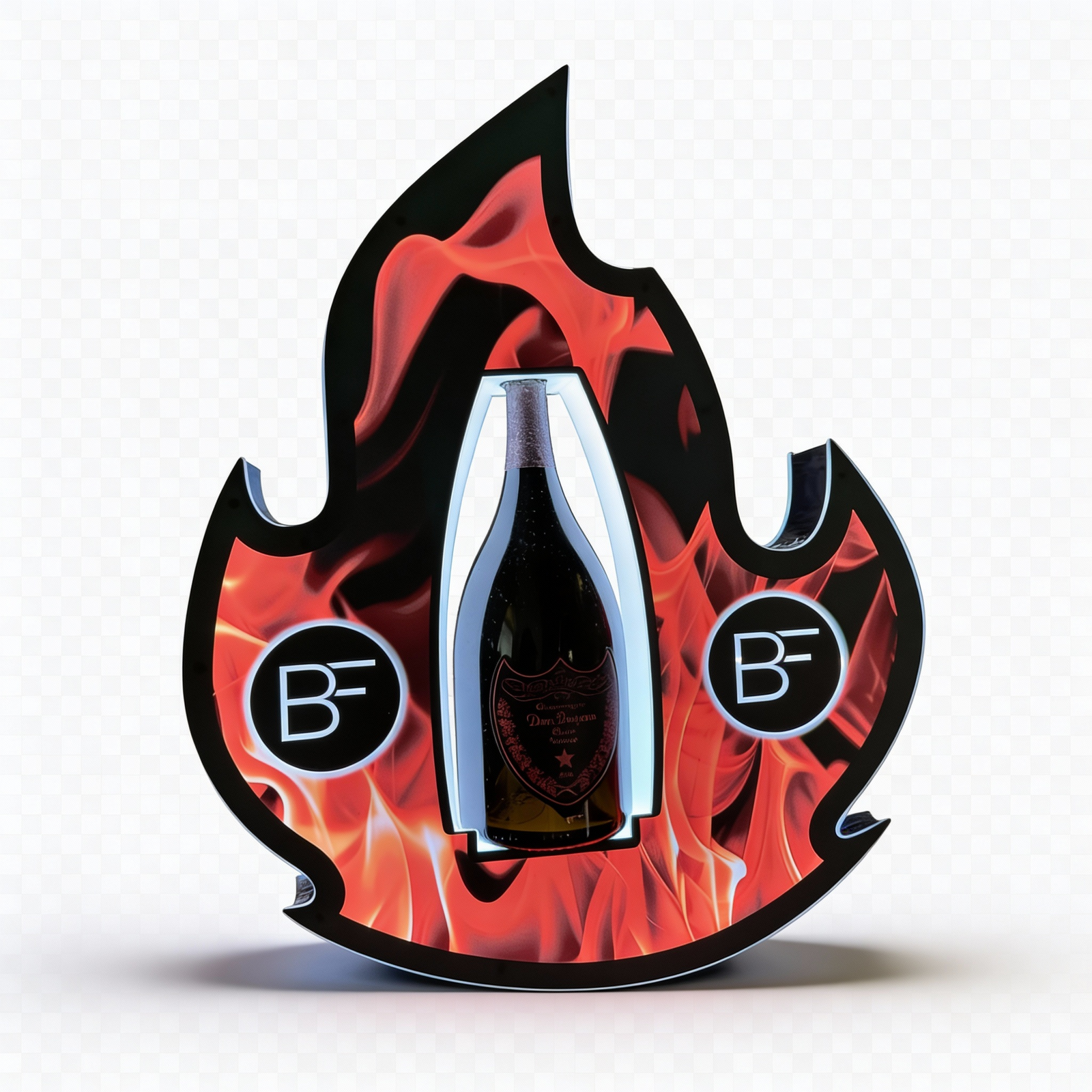 Fire Flame Emoji 🔥 Bottle Service Sign Presenter Glorifier