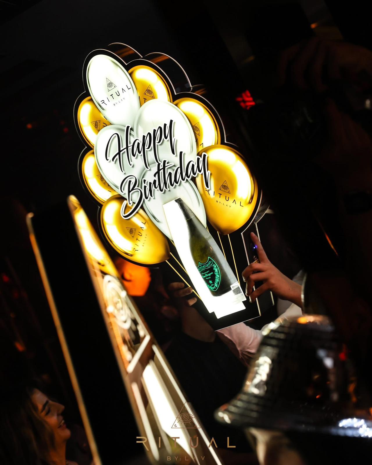 Birthday Balloon Light Up LED Bottle Presenter Glorifier