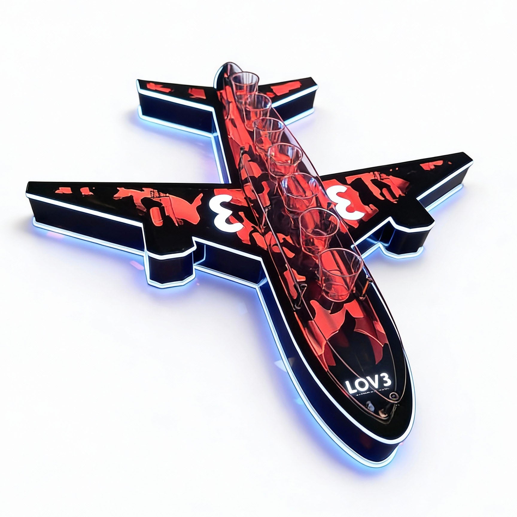 Flight Night LED Airplane Shot Tray