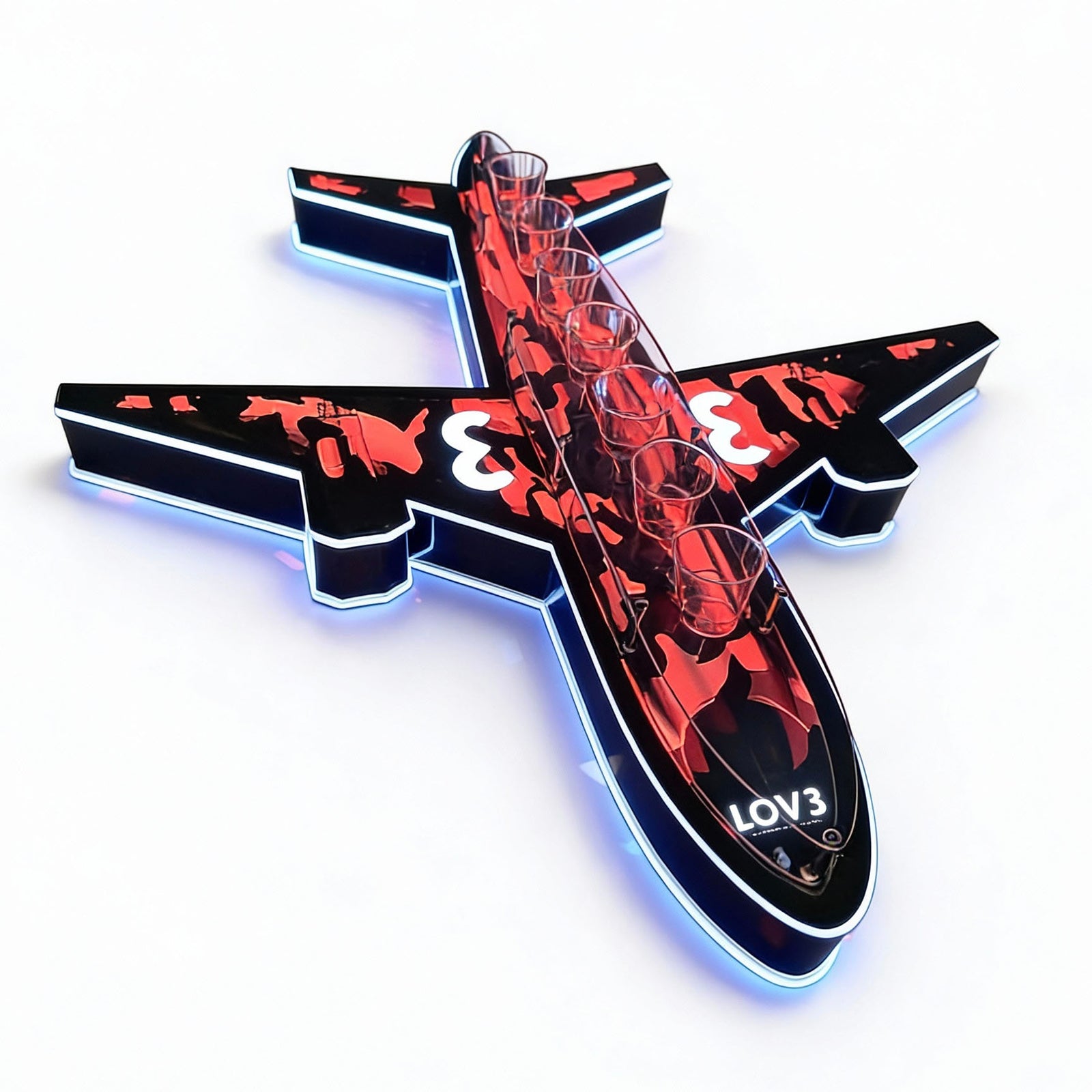 Flight Night LED Airplane Shot Tray