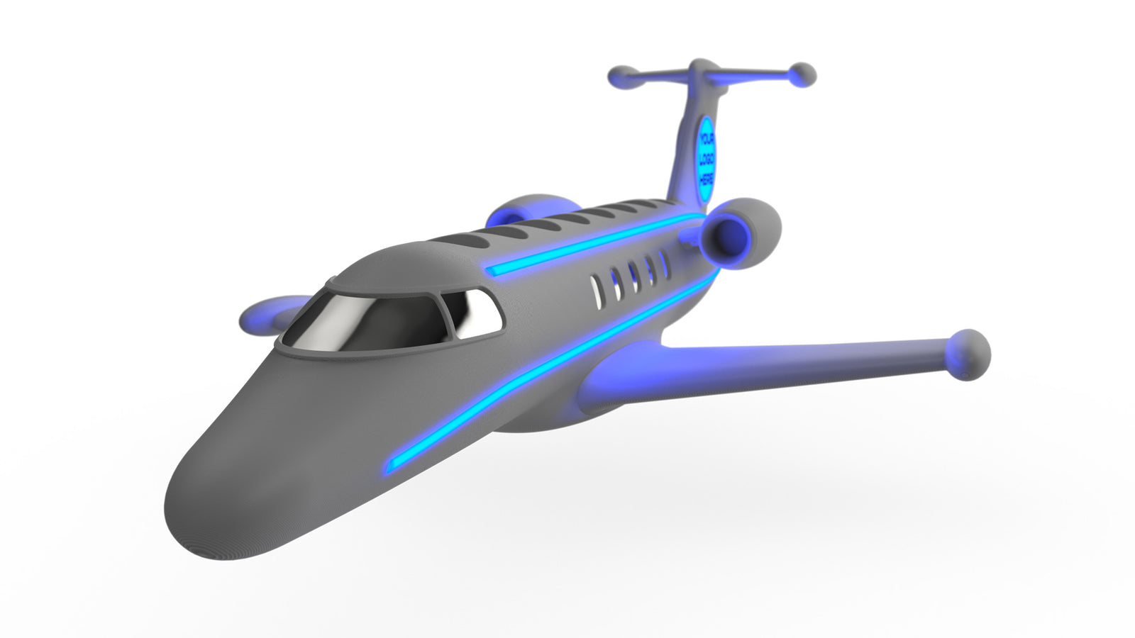 Illuminated 3D Airplane Jet Bottle Presenter Shot Tray