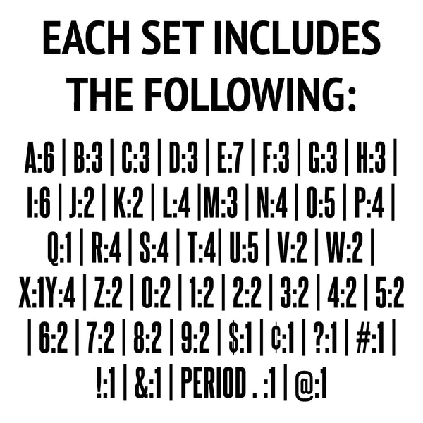 Extra Marquee Letter Set Details on What's Included